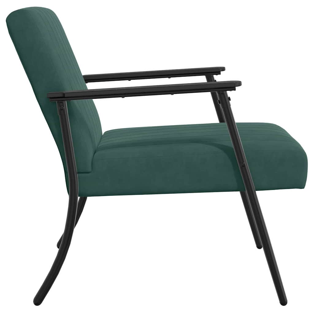 fotoliu Verde inchis 59 x 75 x 78 cm Catifea — imaginea 6