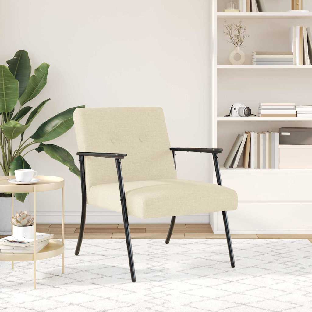 fotoliu Crem 59 x 75 x 78 cm tesatura — imaginea 4