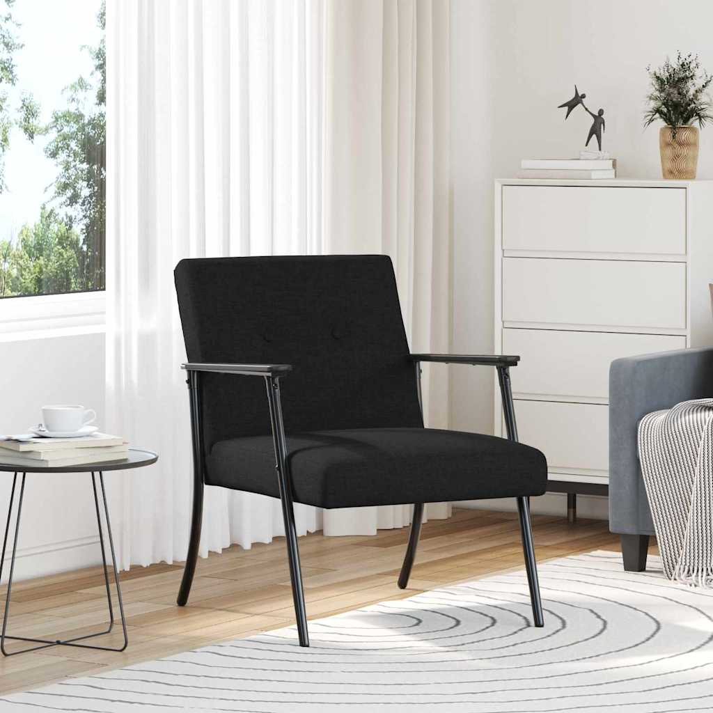 fotoliu Negru 59 x 75 x 78 cm tesatura — imaginea 2