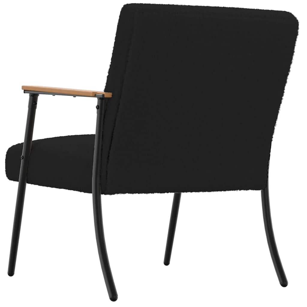 fotoliu Negru 59 x 75 x 78 cm Tesatura moale asemanatoare lanii — imaginea 7
