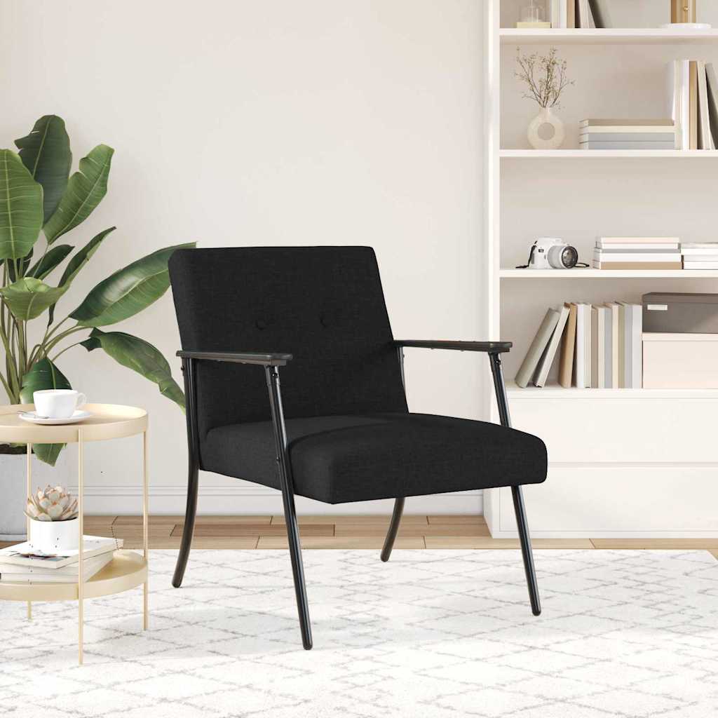 fotoliu Negru 59 x 75 x 78 cm tesatura — imaginea 4
