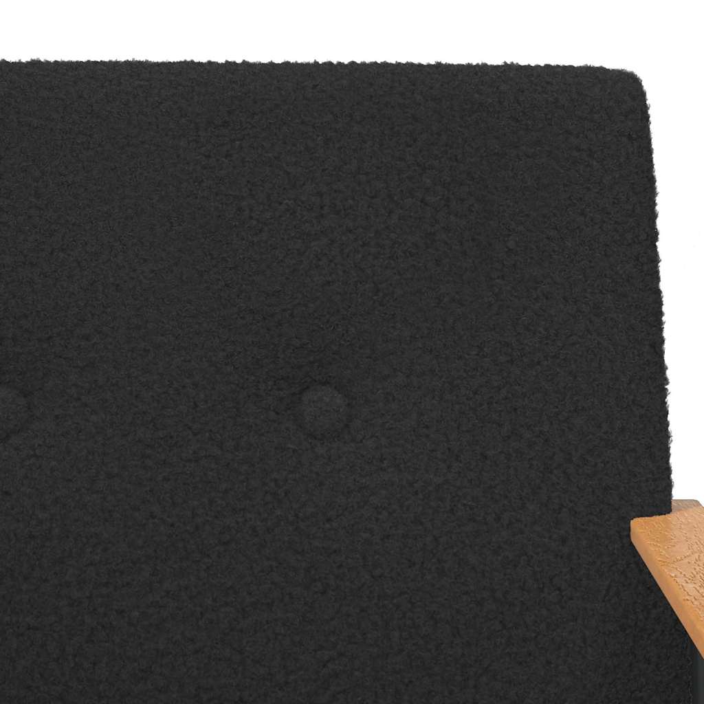 fotoliu Negru 59 x 75 x 78 cm Tesatura moale asemanatoare lanii — imaginea 8