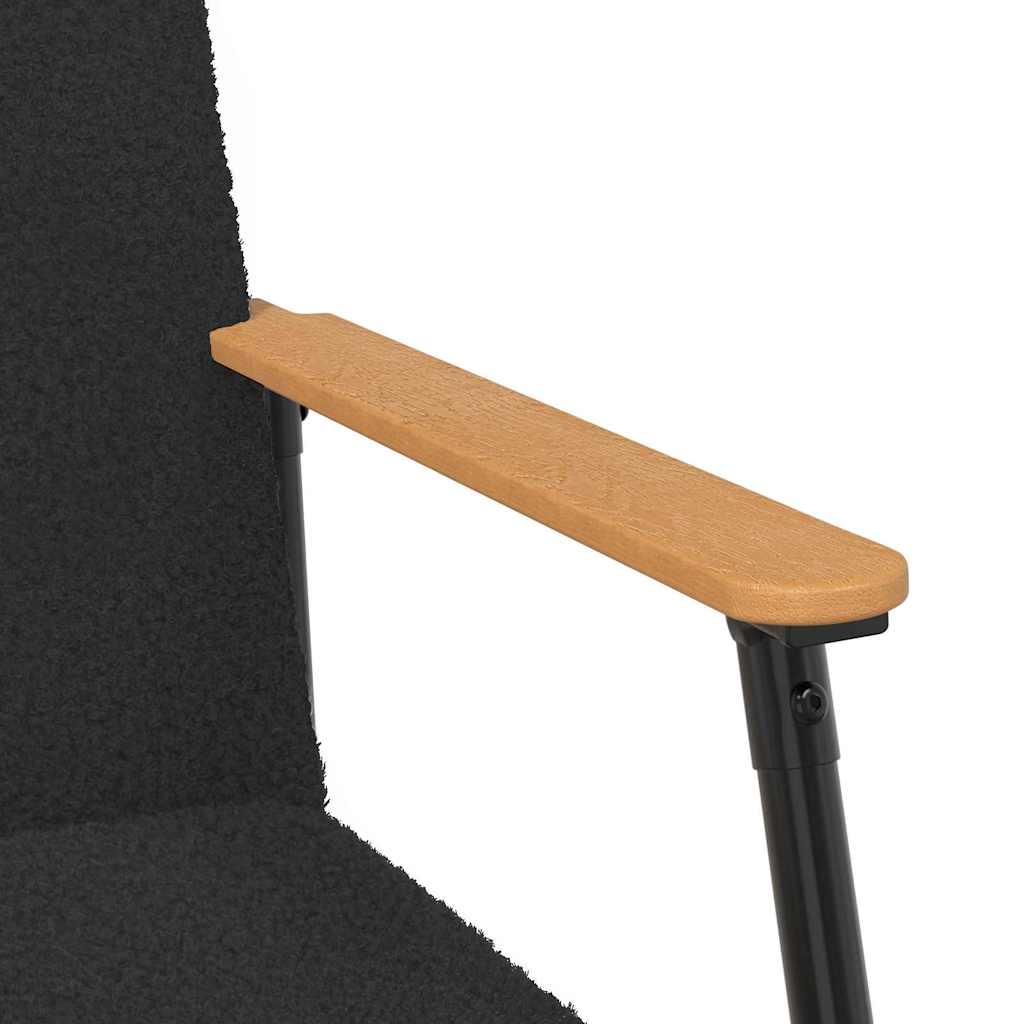 fotoliu Negru 59 x 75 x 78 cm Tesatura moale asemanatoare lanii — imaginea 9