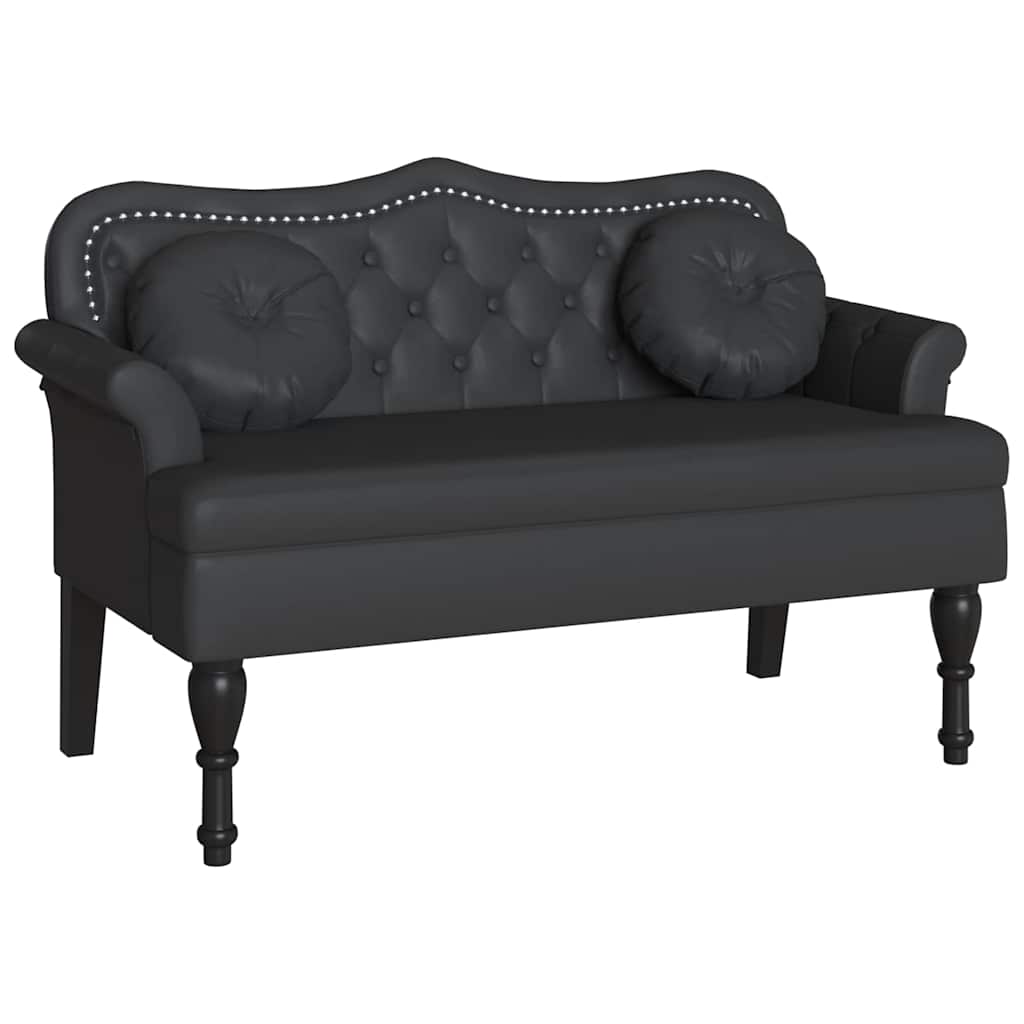 Banca Chesterfield Negru 120.5 x 65 x 75 cm Piele artificiala