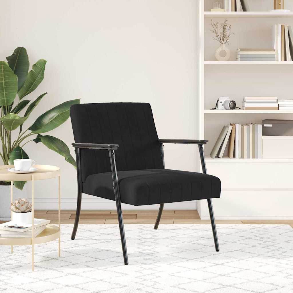 fotoliu Negru 59 x 75 x 78 cm Catifea — imaginea 4