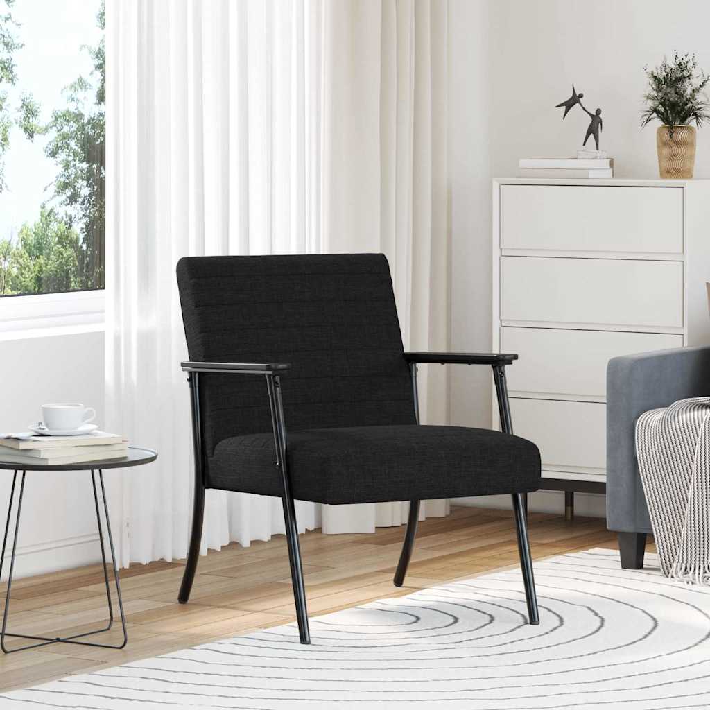 fotoliu Negru 59 x 75 x 78 cm tesatura — imaginea 2