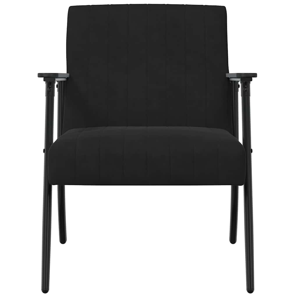 fotoliu Negru 59 x 75 x 78 cm Catifea — imaginea 5