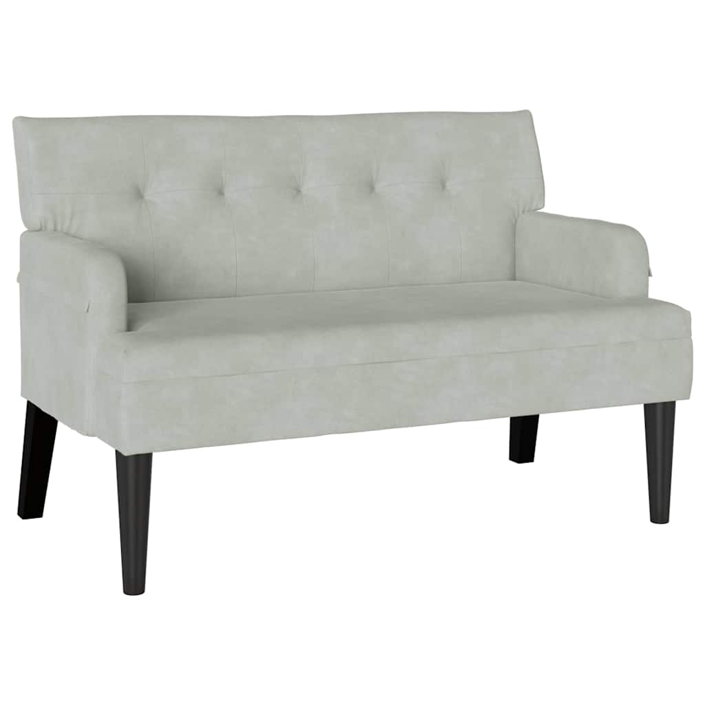 Banca Chesterfield Gri deschis 112 x 65.5 x 75 cm Catifea