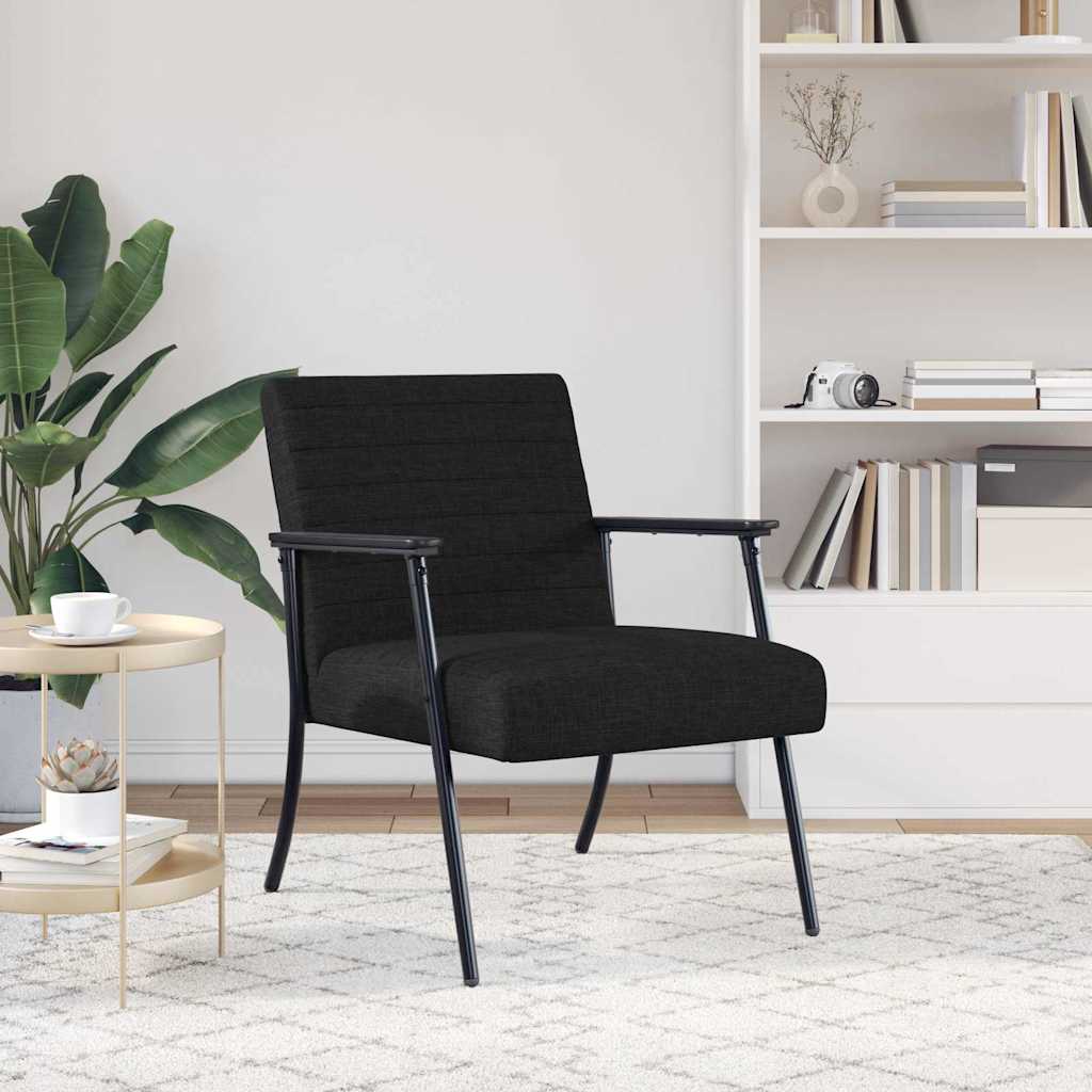 fotoliu Negru 59 x 75 x 78 cm tesatura — imaginea 4