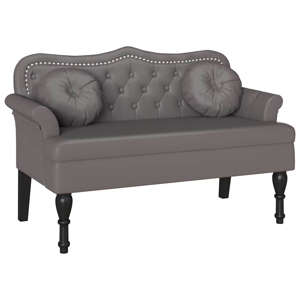 Banca Chesterfield Gri 120.5 x 65 x 75 cm Piele artificiala