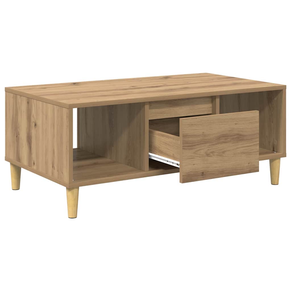 Masa de cafea Stejar Artizanal 90 x 50 x 26.5 cm Lemn compozit — imaginea 6