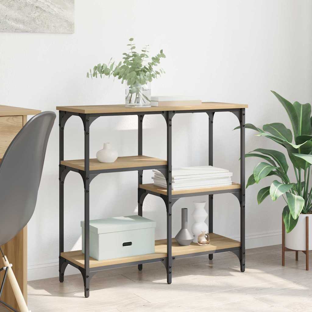 Masa de consola Stejar Artizanal 80 x 29 x 75 cm Lemn compozit — imaginea 2