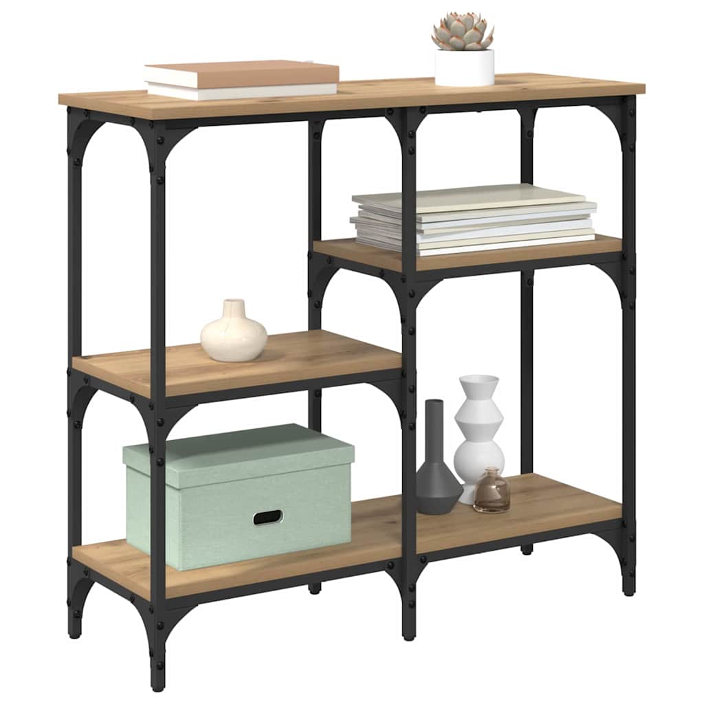Masa de consola Stejar Artizanal 80 x 29 x 75 cm Lemn compozit — imaginea 3