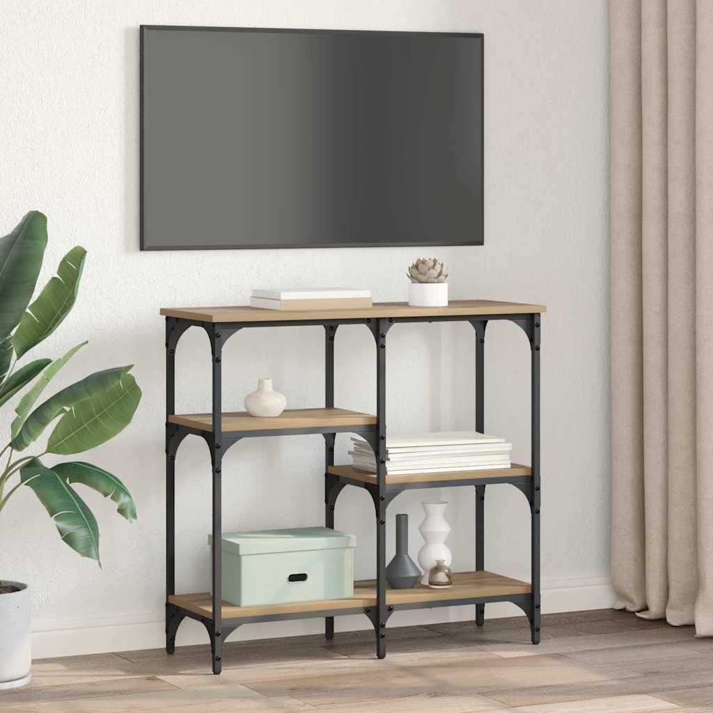 Masa de consola Stejar Artizanal 80 x 29 x 75 cm Lemn compozit — imaginea 4