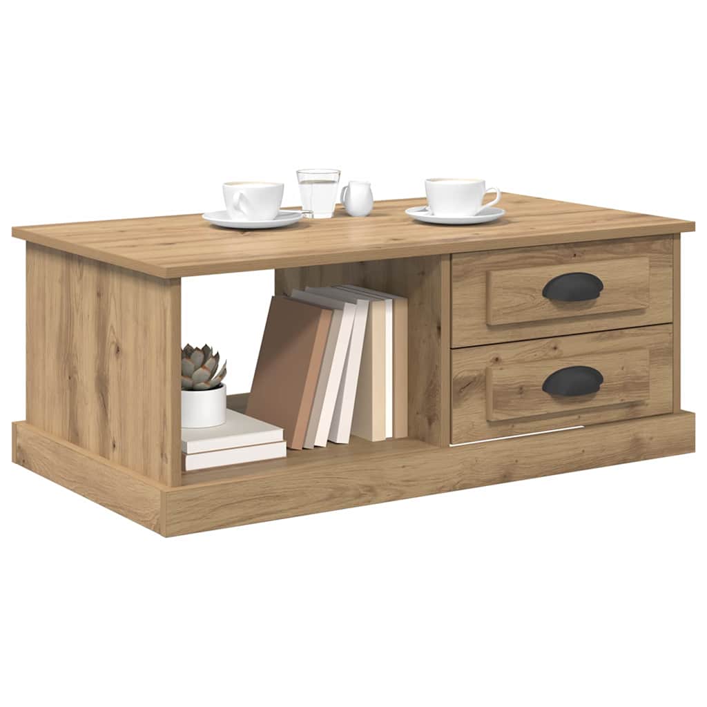 Masa de cafea Stejar Artizanal 90 x 50 x 35 cm Lemn compozit — imaginea 4