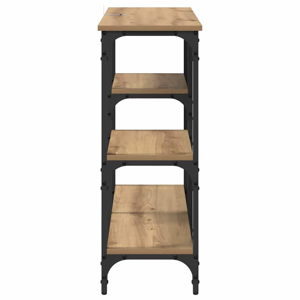 Masa de consola Stejar Artizanal 80 x 29 x 75 cm Lemn compozit — imaginea 6
