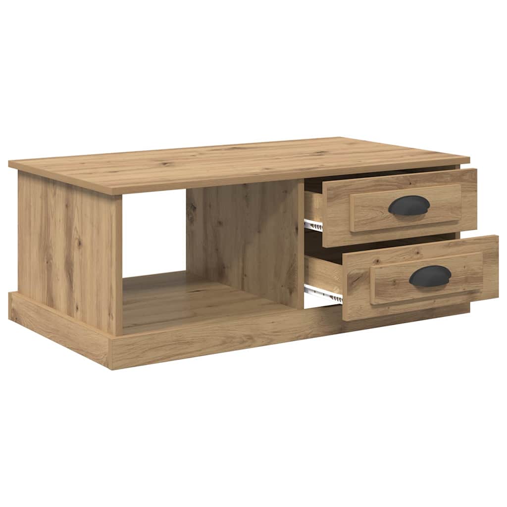 Masa de cafea Stejar Artizanal 90 x 50 x 35 cm Lemn compozit — imaginea 6