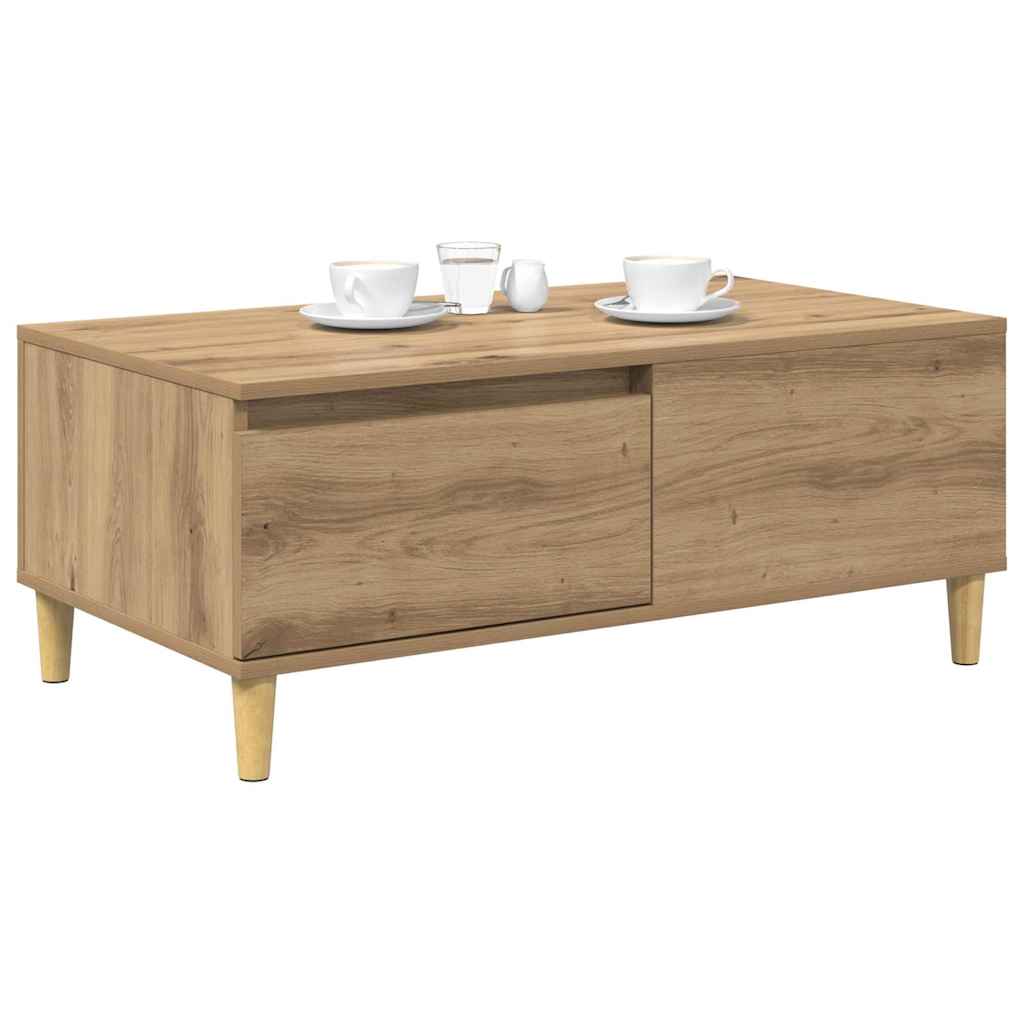 Masa de cafea Stejar Artizanal 90 x 50 x 35 cm Lemn compozit — imaginea 4