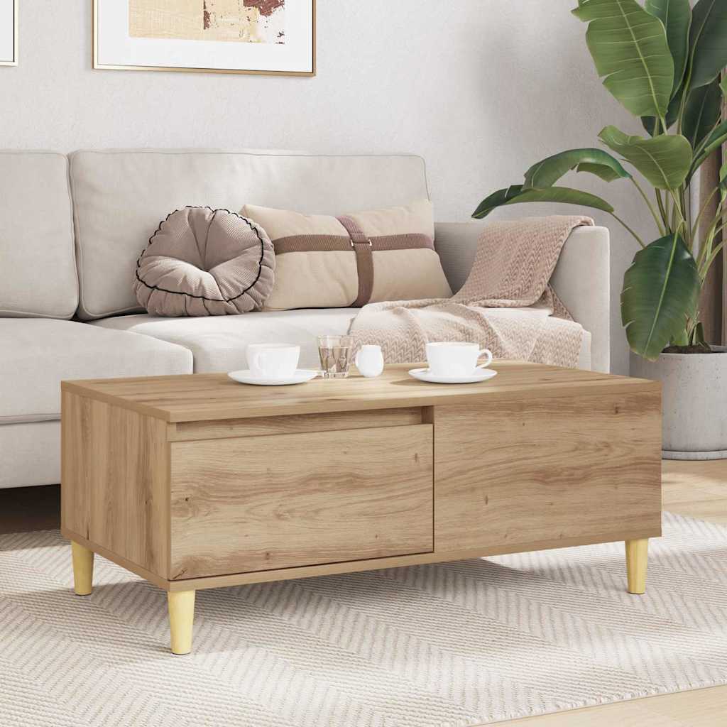 Masa de cafea Stejar Artizanal 90 x 50 x 35 cm Lemn compozit — imaginea 5
