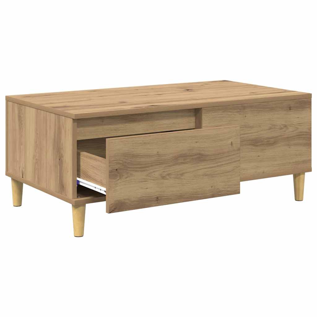 Masa de cafea Stejar Artizanal 90 x 50 x 35 cm Lemn compozit — imaginea 6