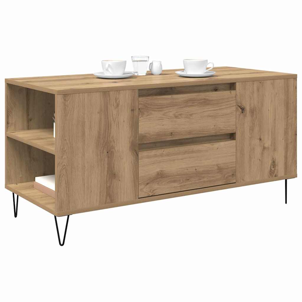 Masa de cafea Stejar Artizanal 102 x 44,5 x 50 cm Lemn compozit — imaginea 4