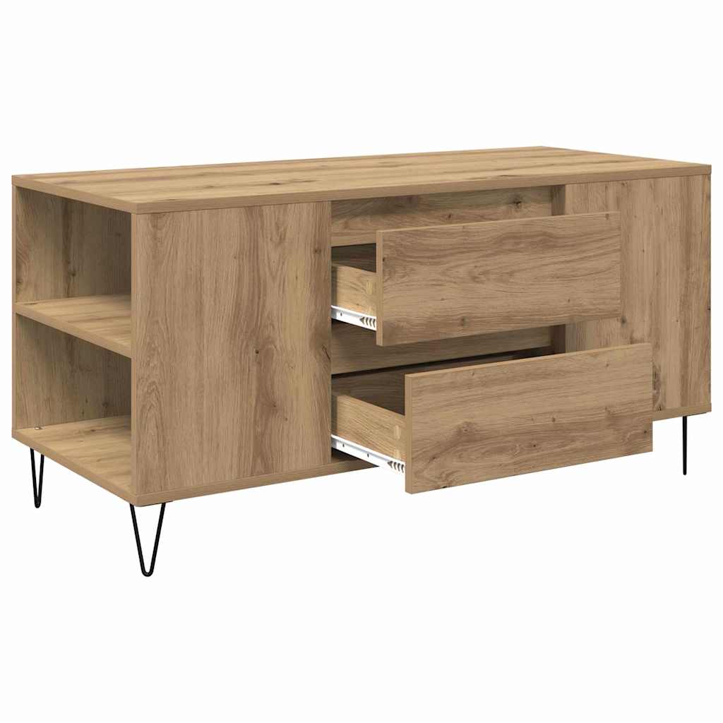 Masa de cafea Stejar Artizanal 102 x 44,5 x 50 cm Lemn compozit — imaginea 6