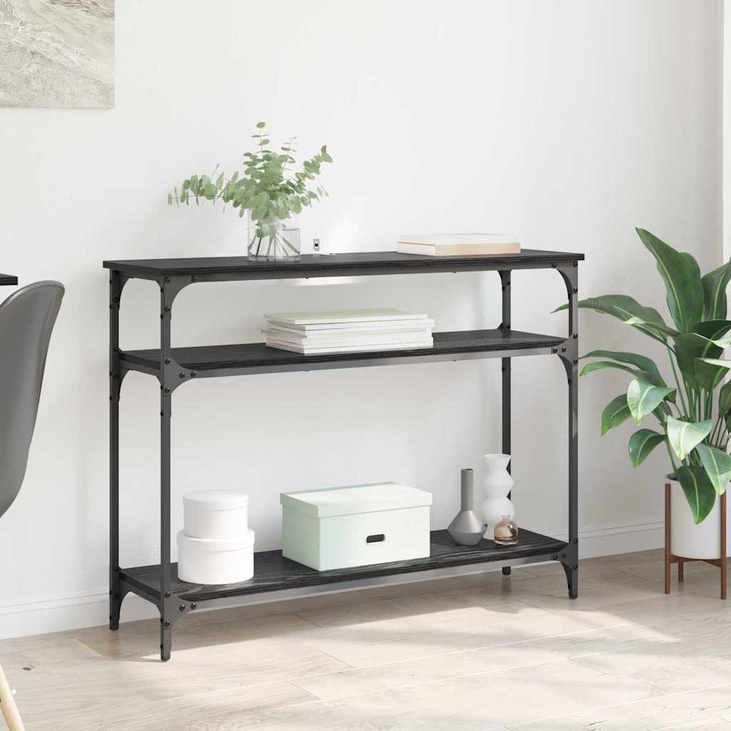 Masa de consola Stejar Negru 100 x 29 x 75 cm Lemn compozit — imaginea 2