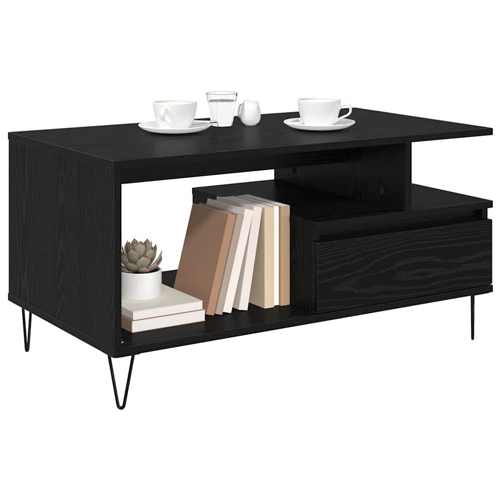 Masa de cafea Stejar Negru 90 x 49 x 45 cm Lemn compozit — imaginea 4