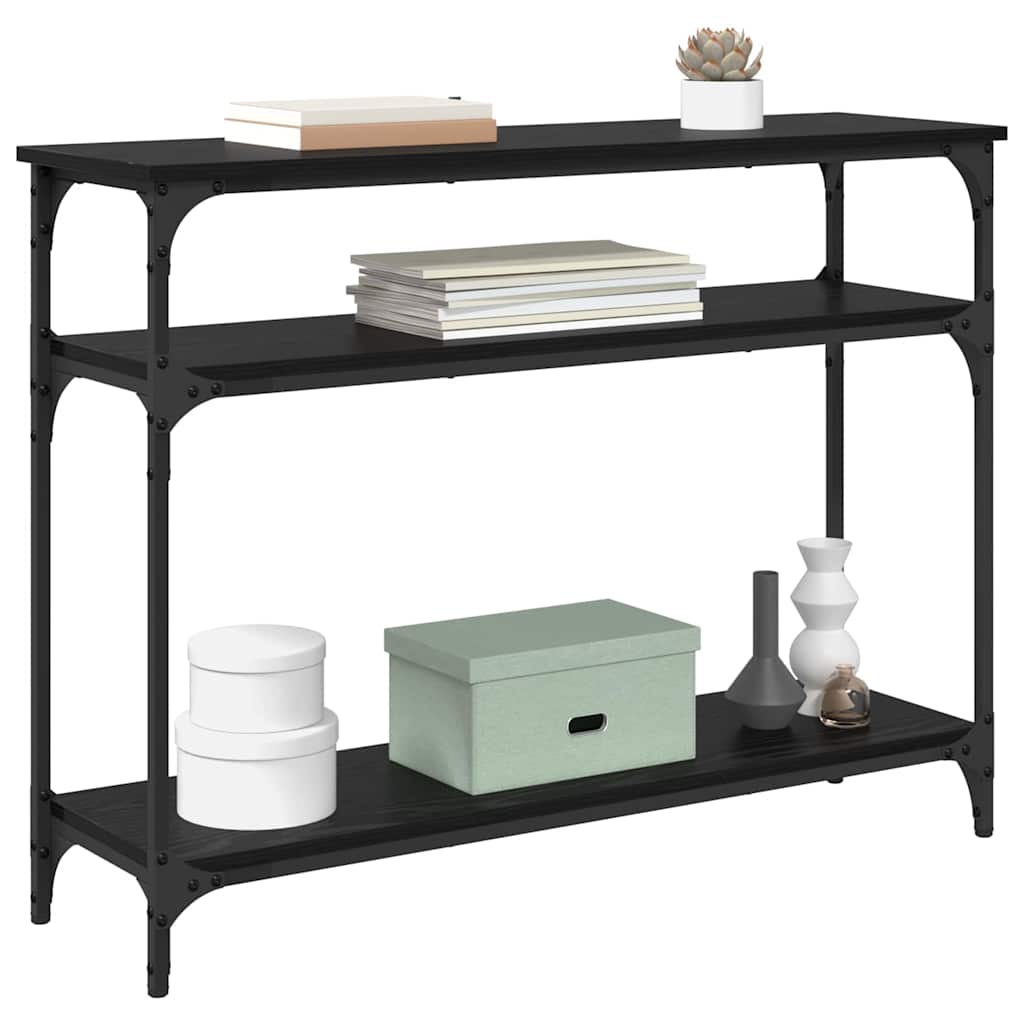 Masa de consola Stejar Negru 100 x 29 x 75 cm Lemn compozit — imaginea 4