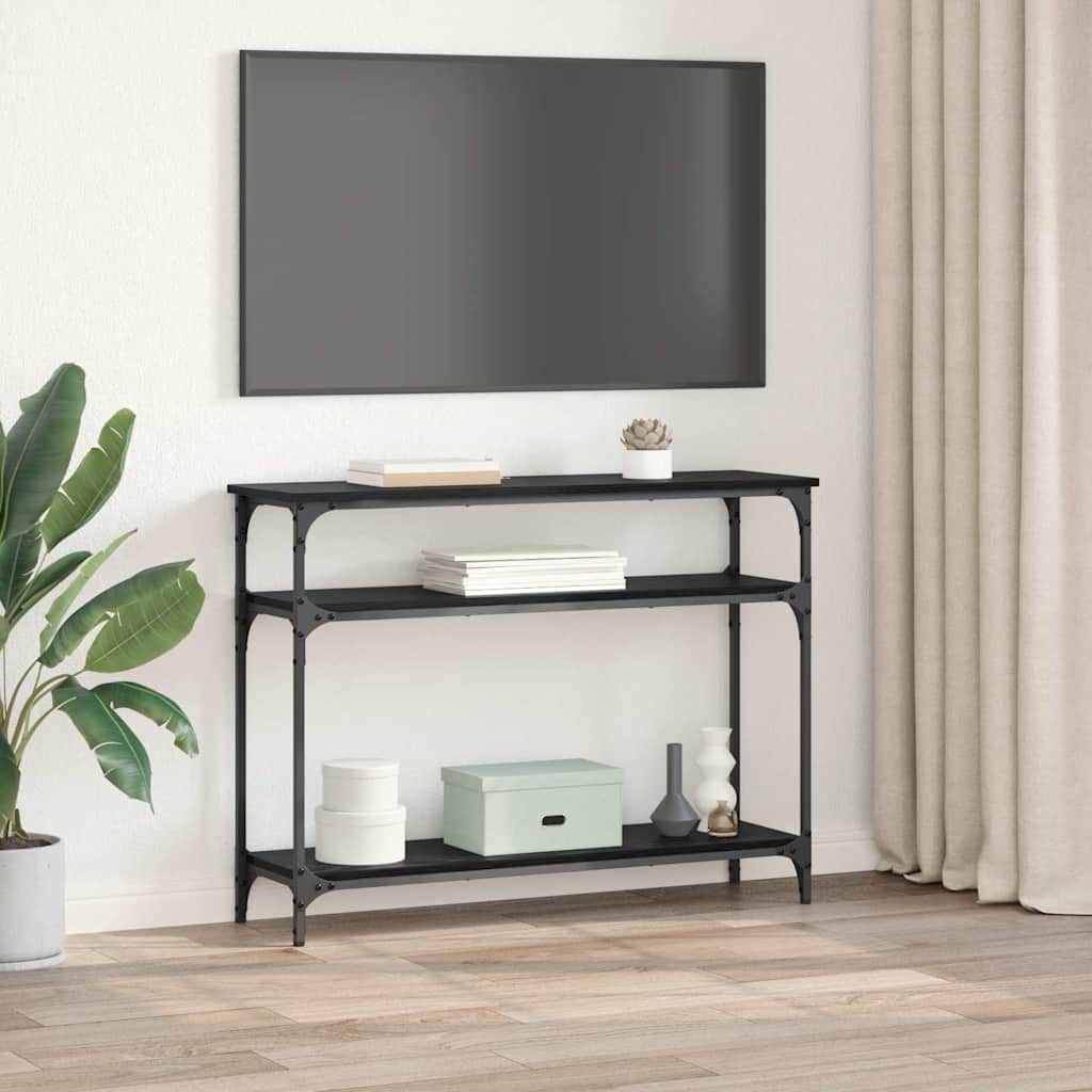 Masa de consola Stejar Negru 100 x 29 x 75 cm Lemn compozit — imaginea 5