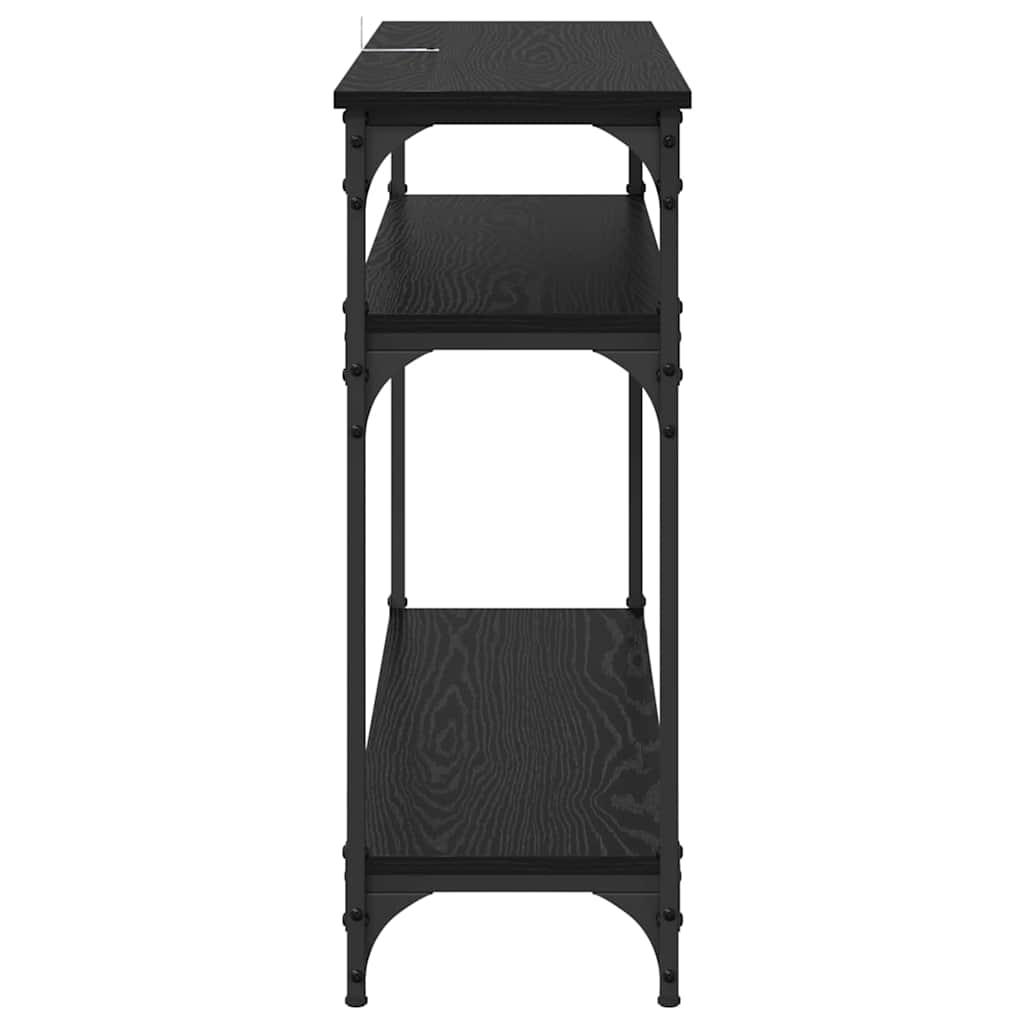 Masa de consola Stejar Negru 100 x 29 x 75 cm Lemn compozit — imaginea 7