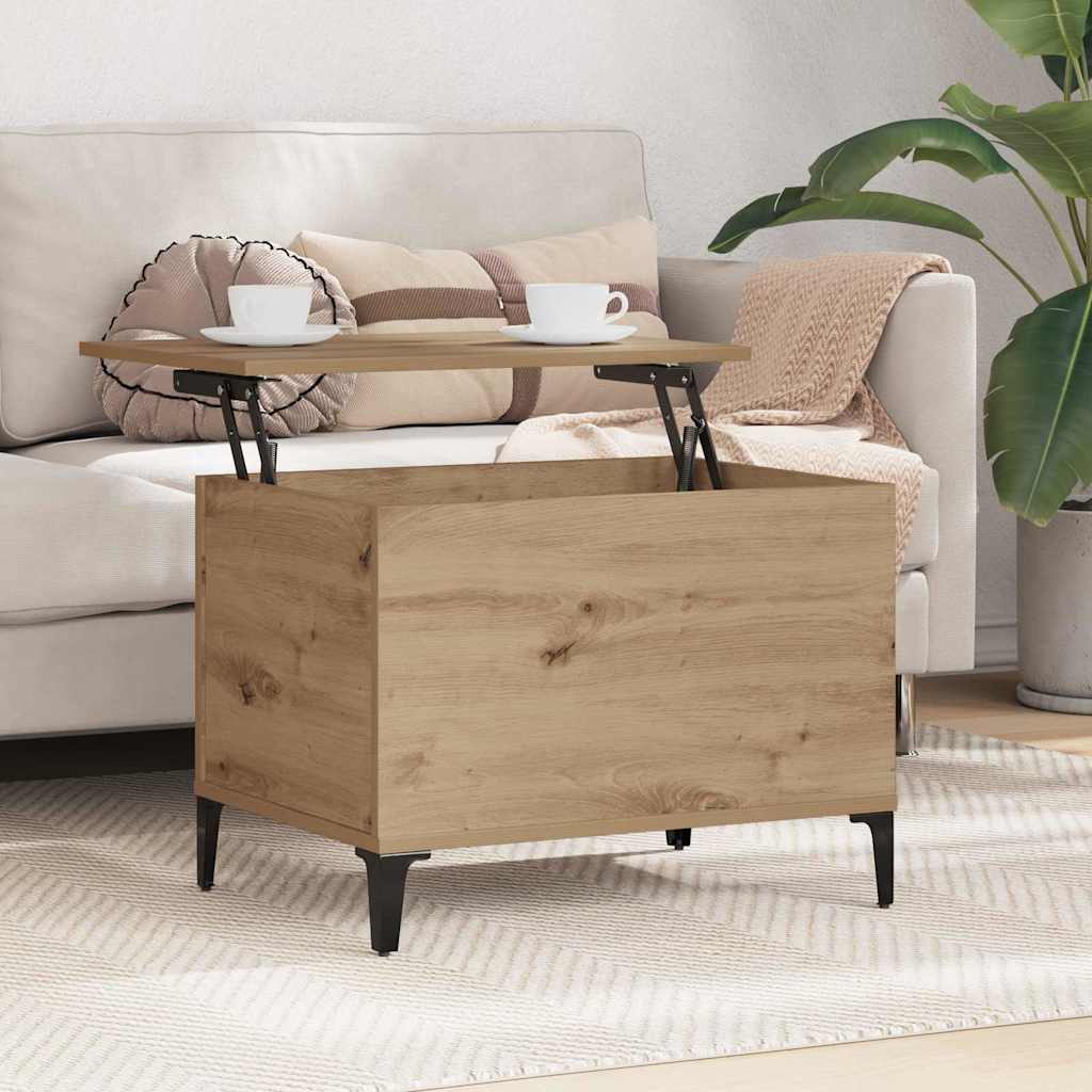 Masa de cafea Stejar Artizanal 60 x 44,5 x 45 cm Lemn compozit — imaginea 5