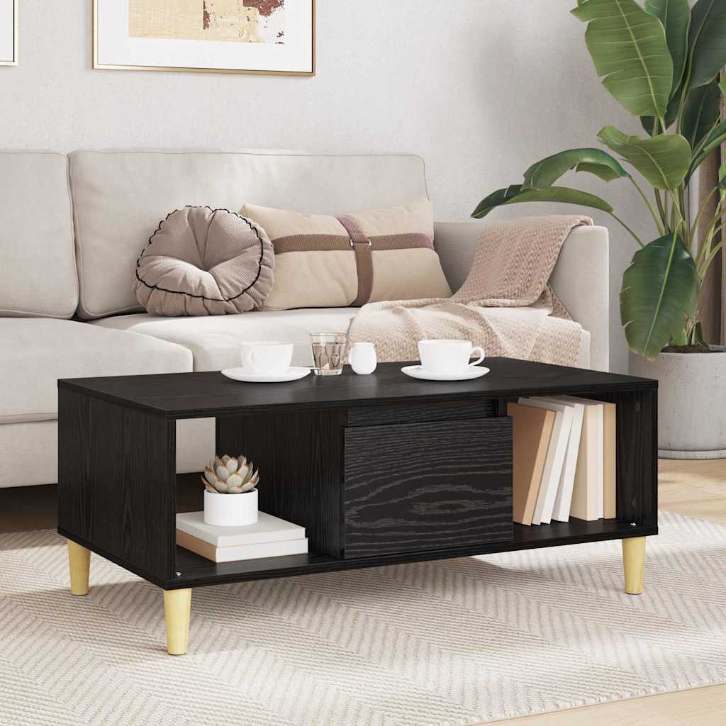 Masa de cafea Stejar Negru 90 x 50 x 26.5 cm Lemn compozit — imaginea 5