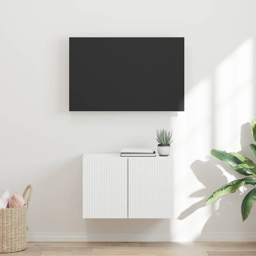 Dulap TV de perete Alb 59,5 x 31 x 40 cm Lemn compozit — imaginea 2