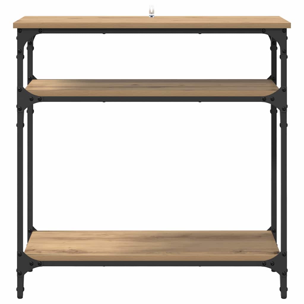 Masa de consola Stejar Artizanal 75 x 29 x 75 cm Lemn compozit — imaginea 6