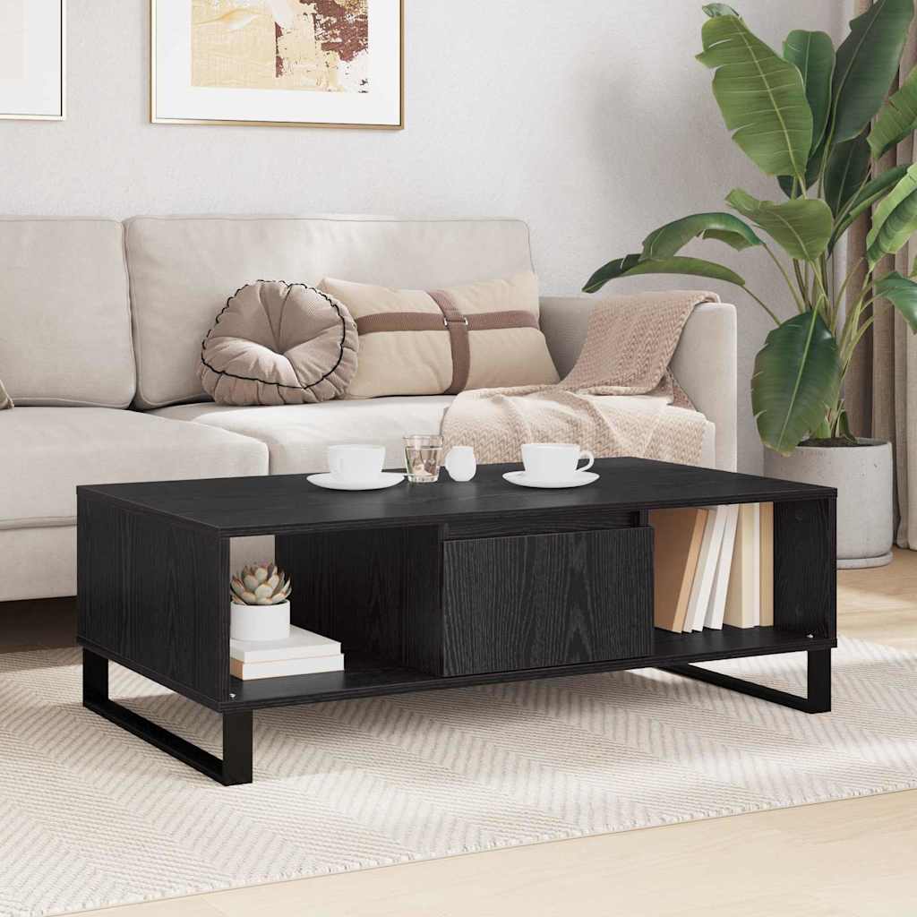 Masa de cafea Stejar Negru 104 x 60 x 35 cm Lemn compozit — imaginea 5