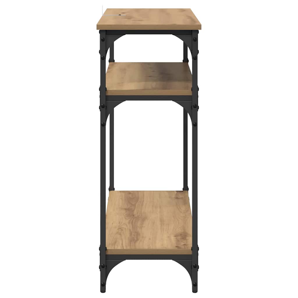 Masa de consola Stejar Artizanal 75 x 29 x 75 cm Lemn compozit — imaginea 7
