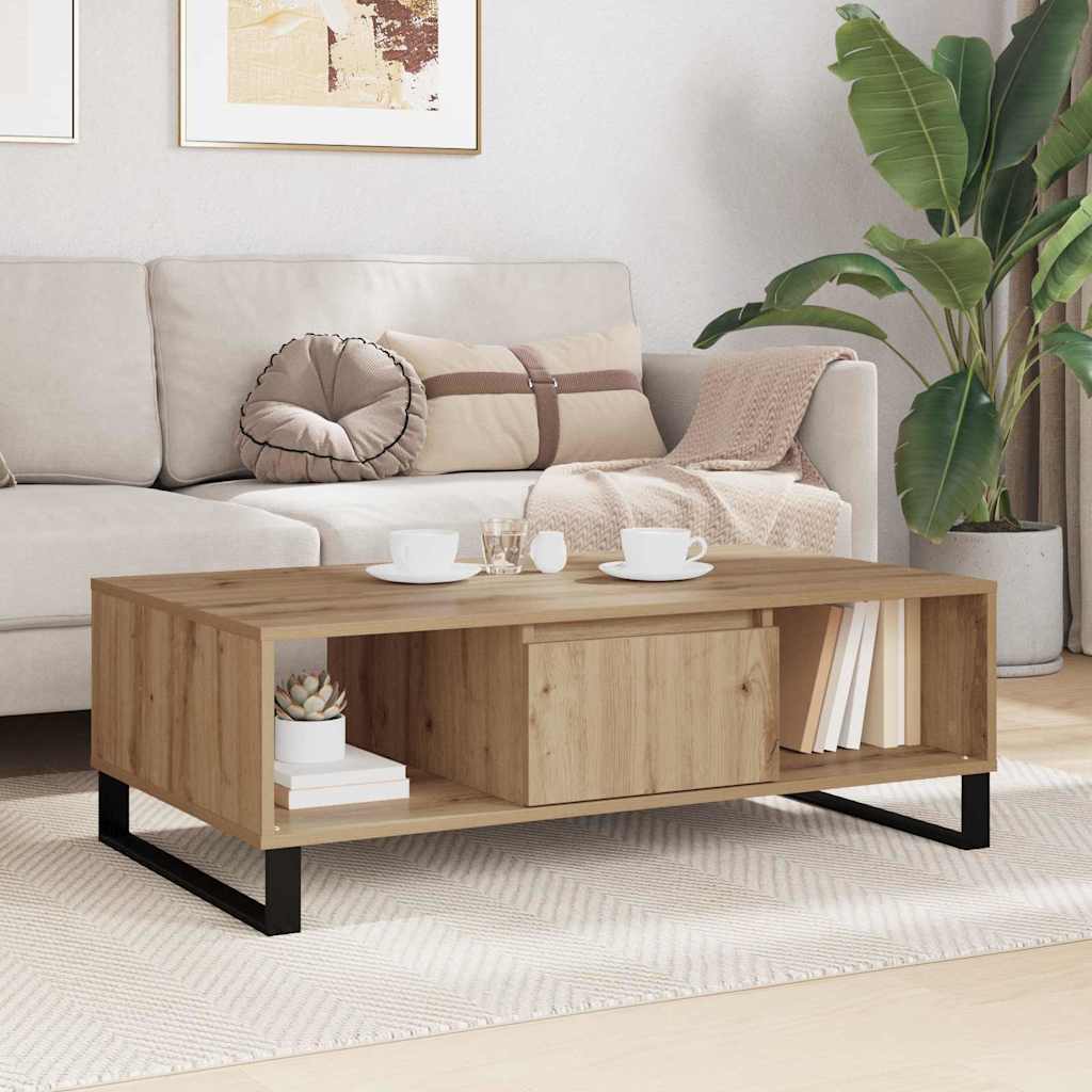 Masa de cafea Stejar Artizanal 104 x 60 x 35 cm Lemn compozit — imaginea 5