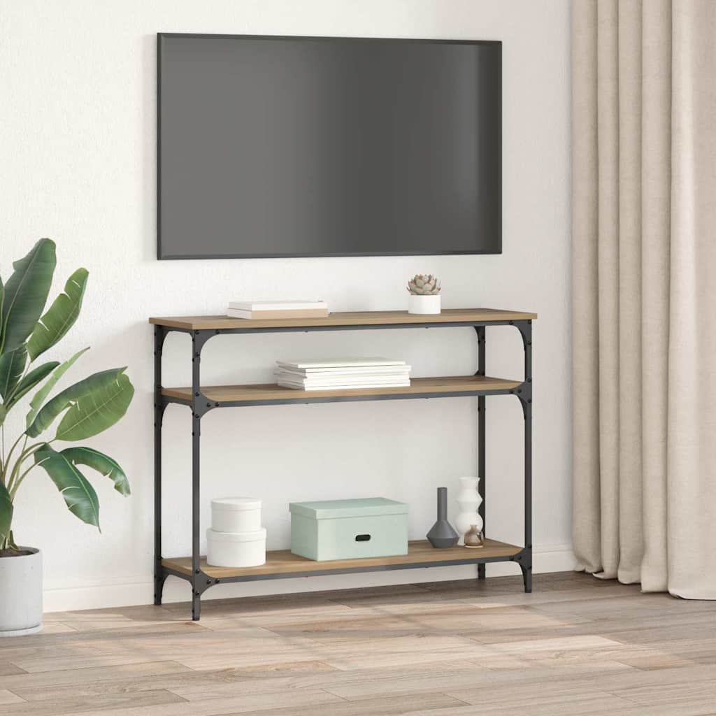Masa de consola Stejar Artizanal 100 x 29 x 75 cm Lemn compozit — imaginea 5