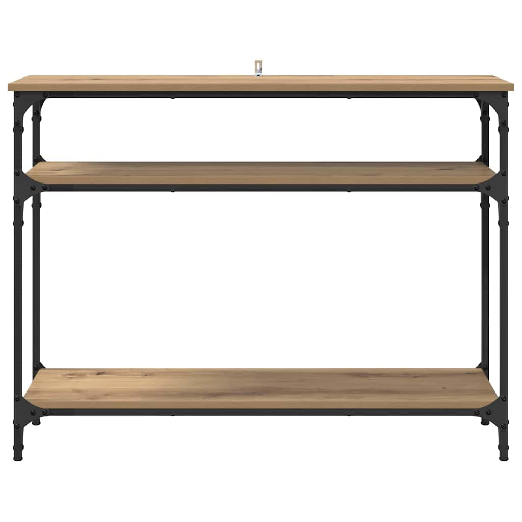 Masa de consola Stejar Artizanal 100 x 29 x 75 cm Lemn compozit — imaginea 6