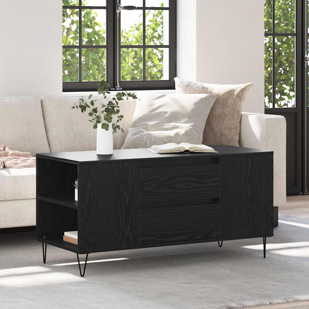 Masa de cafea Stejar Negru 102 x 44,5 x 50 cm Lemn compozit — imaginea 2