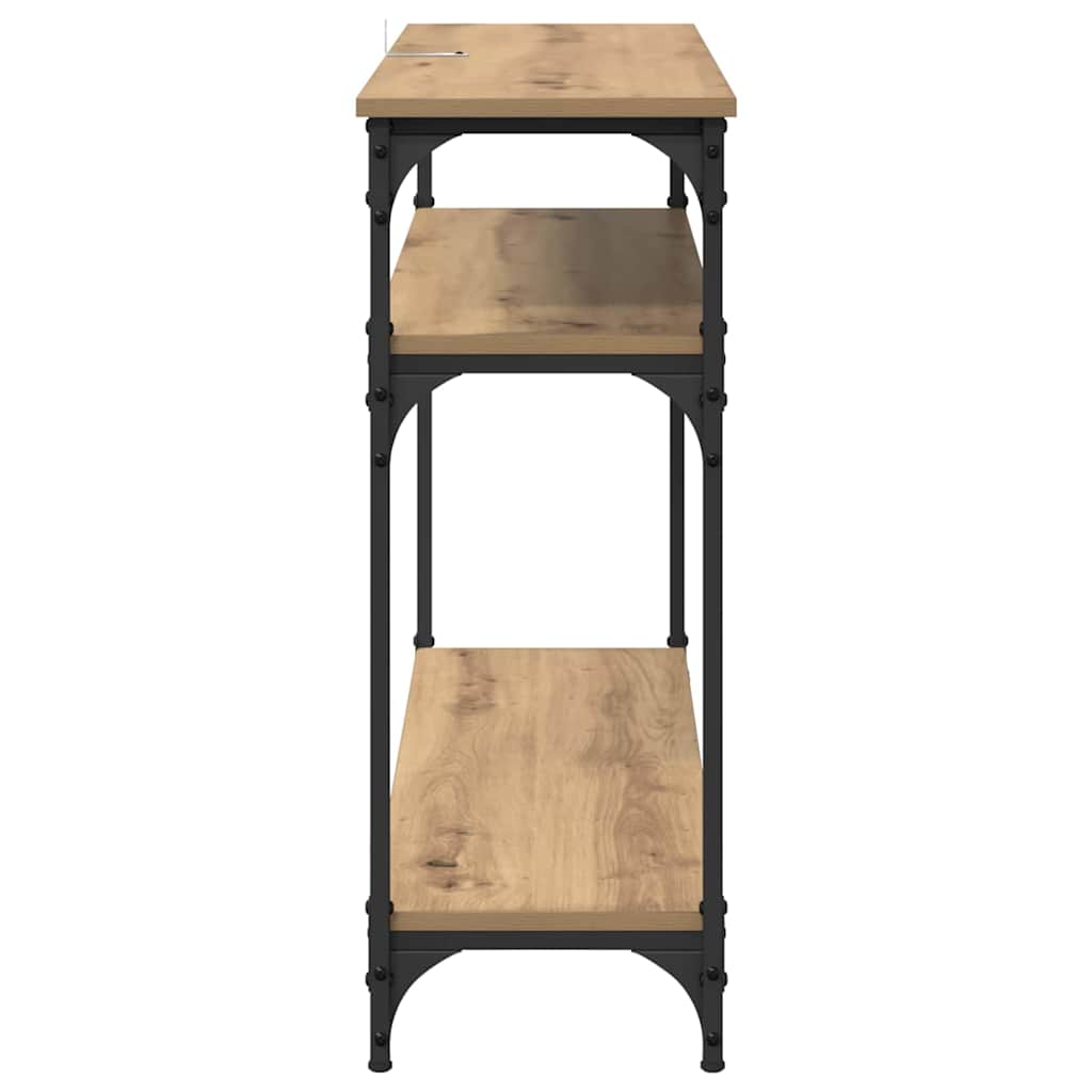 Masa de consola Stejar Artizanal 100 x 29 x 75 cm Lemn compozit — imaginea 7