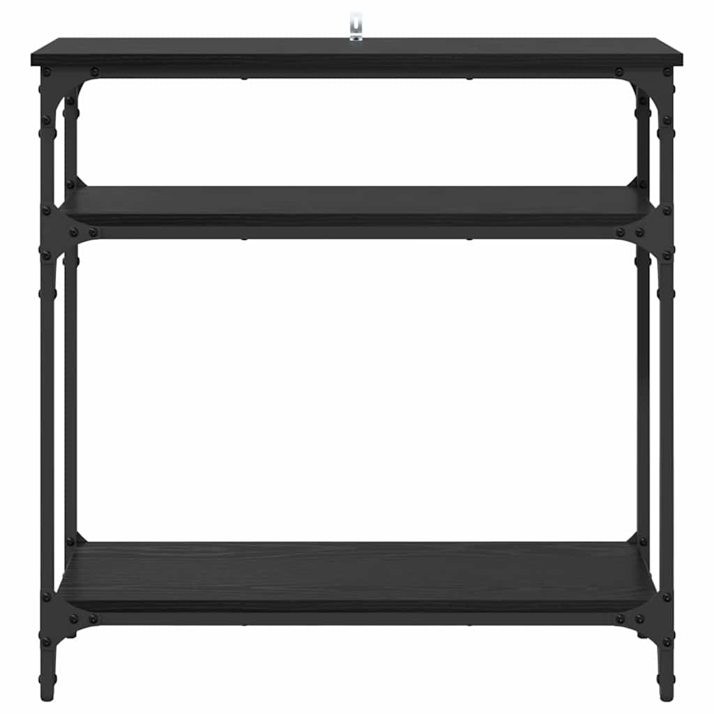 Masa de consola Stejar Negru 75 x 29 x 75 cm Lemn compozit — imaginea 6