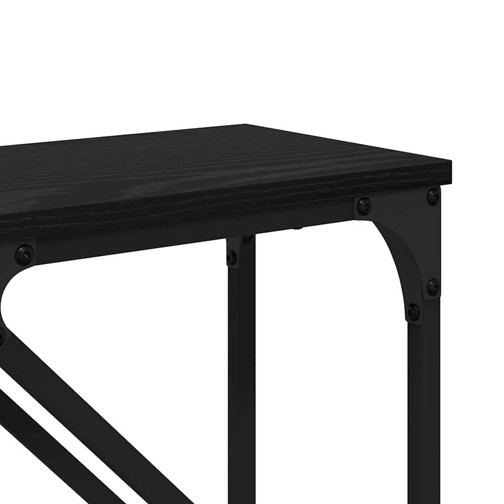 Masa de consola 2 pcs Stejar Negru 100 x 28 x 75 cm — imaginea 9