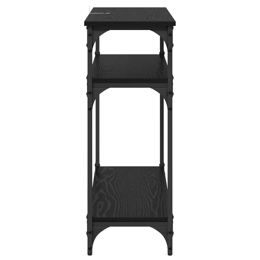 Masa de consola Stejar Negru 75 x 29 x 75 cm Lemn compozit — imaginea 7