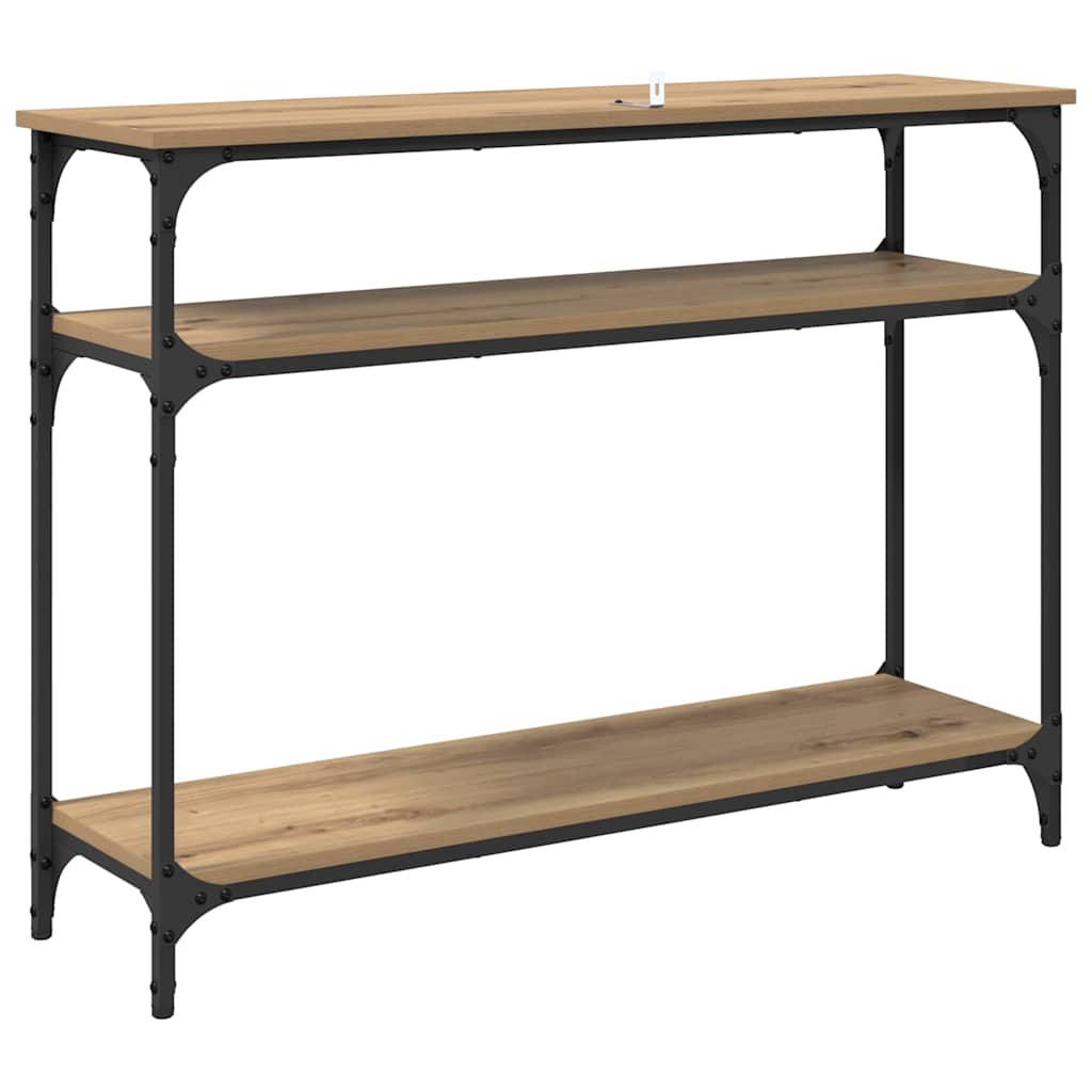 Masa de consola Stejar Artizanal 100 x 29 x 75 cm Lemn compozit — imaginea 8