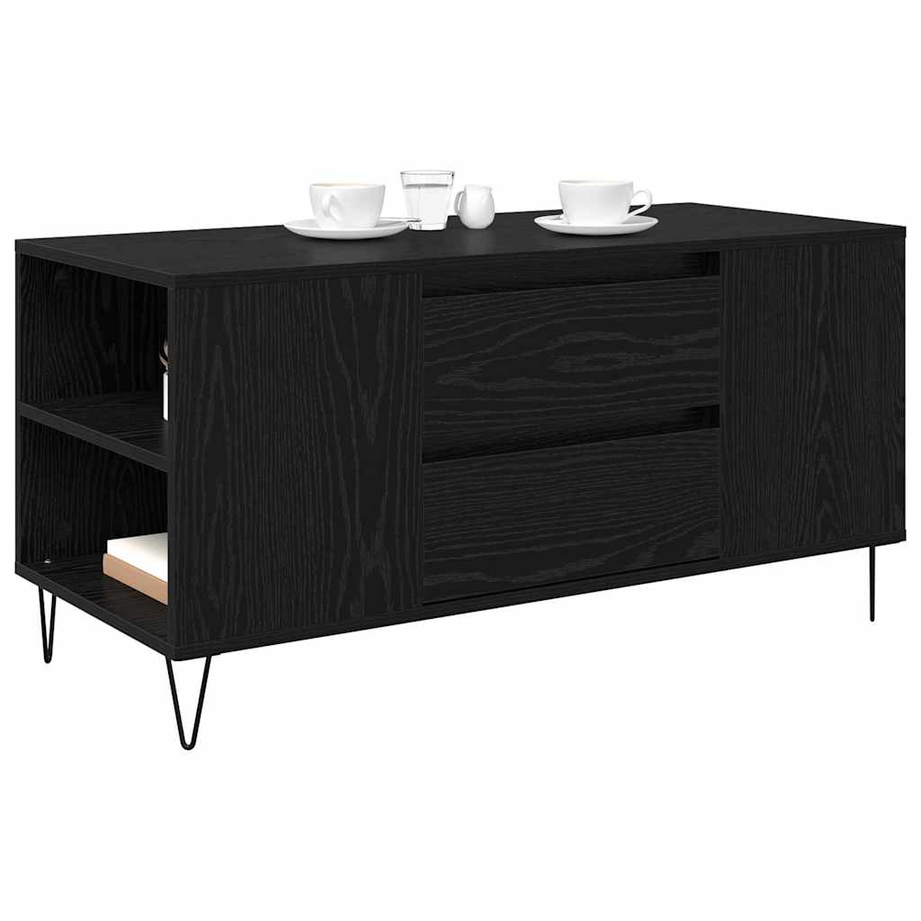 Masa de cafea Stejar Negru 102 x 44,5 x 50 cm Lemn compozit — imaginea 4
