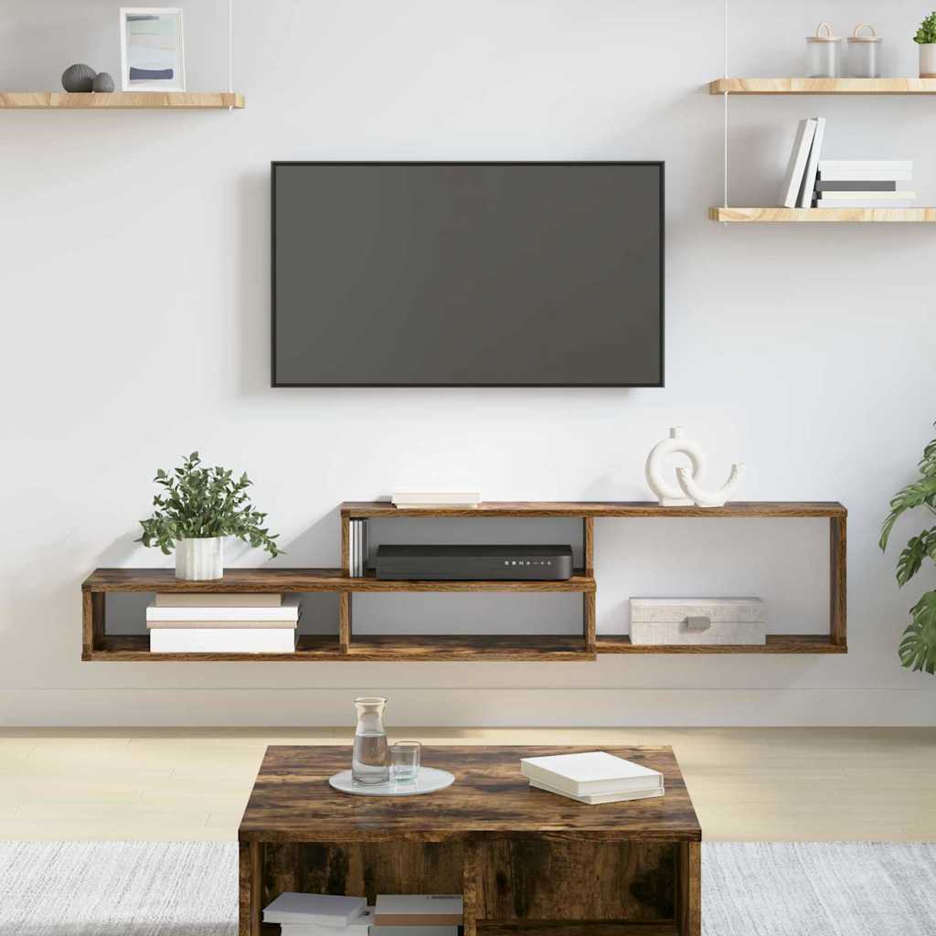 SuportTVdeperete 150x25x28,5cm Lemn compozit — imaginea 2