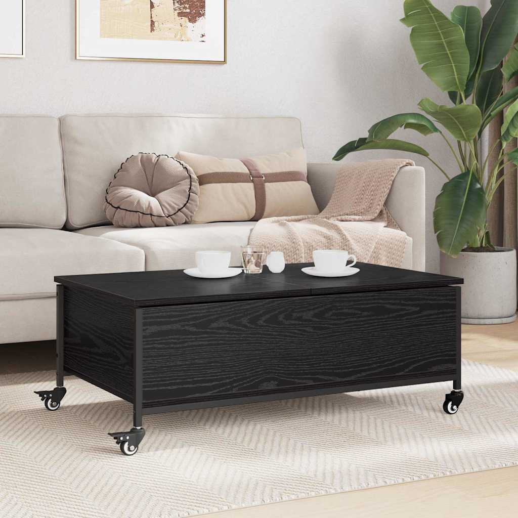Masa de cafea Stejar Negru 91 x 55 x 32 cm Lemn compozit — imaginea 5