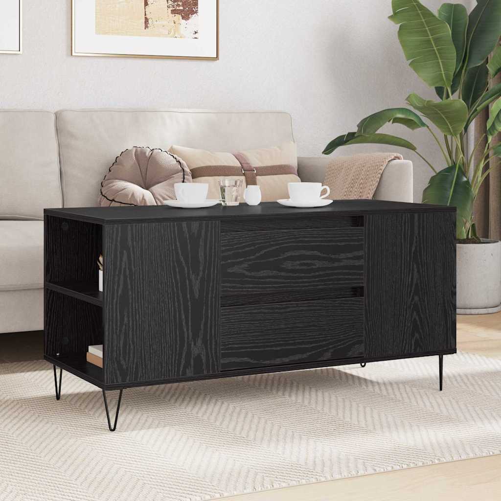 Masa de cafea Stejar Negru 102 x 44,5 x 50 cm Lemn compozit — imaginea 5